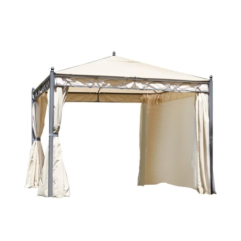 Gazebo de jardín de hierro 3x3m con mosquiteras Oregon Promoción