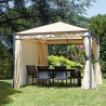 Gazebo de jardín de hierro 3x3m con mosquiteras Oregon Venta