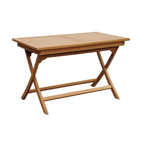 Mesa de jardín plegable de madera de teca 80x120 cm Lipari Promoción