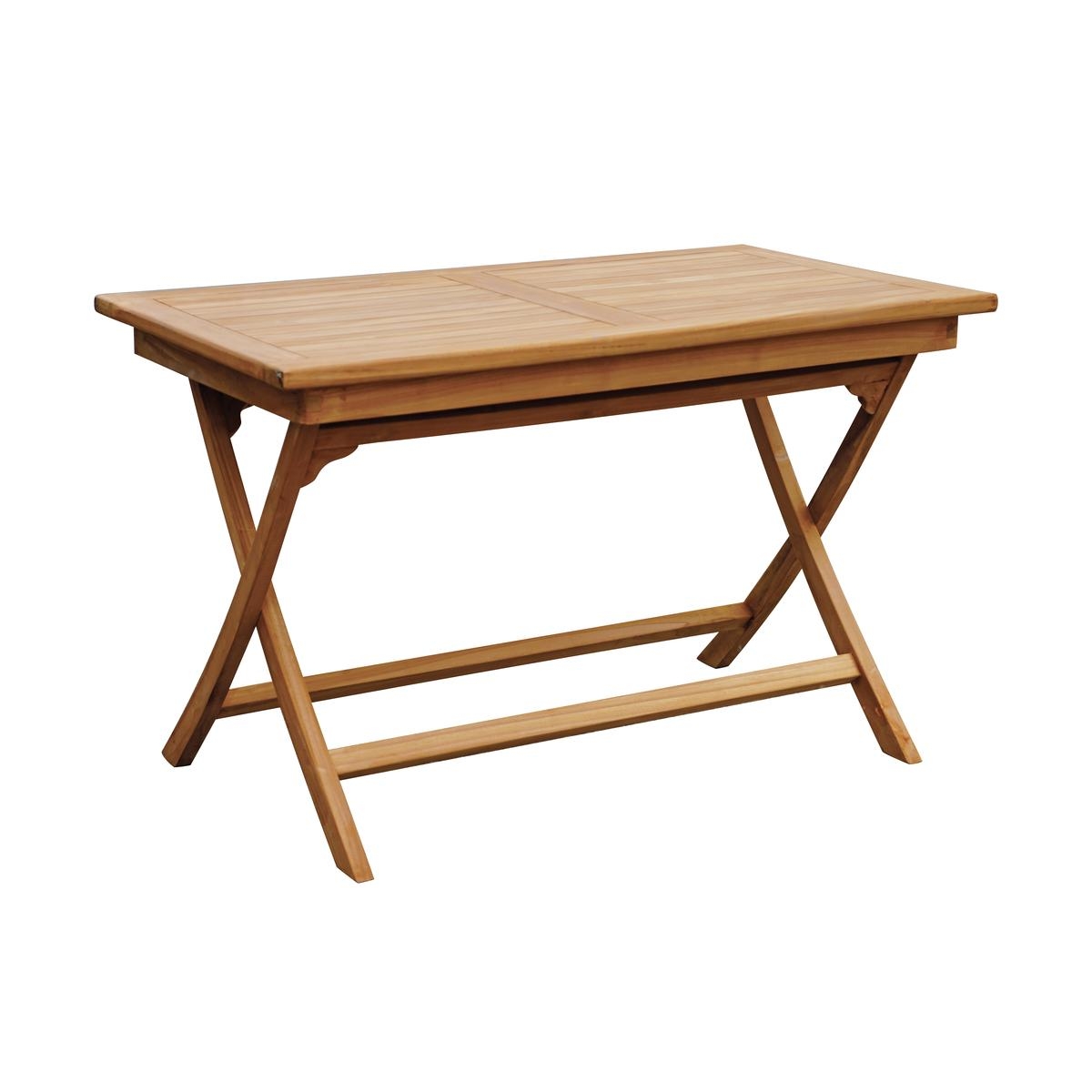 Mesa de jardín plegable de madera de teca 80x120 cm Lipari