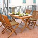 Mesa de jardín plegable de madera de teca 80x120 cm Lipari Venta