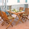 Mesa de jardín plegable de madera de teca 80x120 cm Lipari Venta