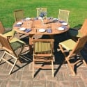 Mesa de exterior de madera de teca extensible para 8 personas Capraia Venta
