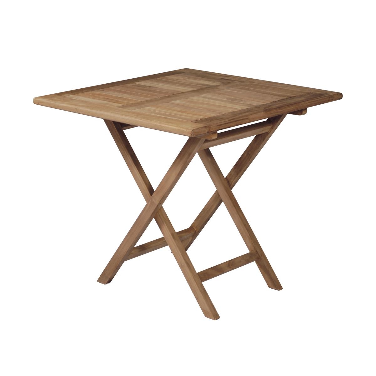Mesa plegable de exterior de madera de teca 80x80 cm Vulcano