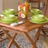 Mesa plegable de exterior de madera de teca 80x80 cm Vulcano Descueto