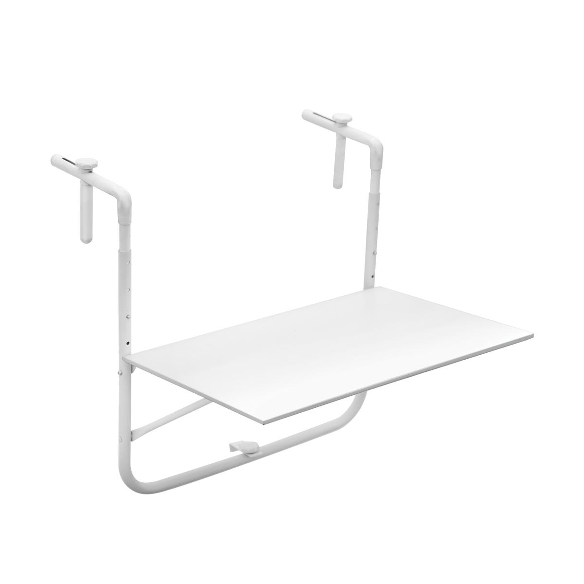 Mesa blanca plegable para exteriores, ideal para balcones, 60x52 cm Ringhiera