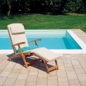 Tumbona reclinable de madera de teca para jardín Streamer Venta