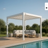 Pérgola bioclimática de jardín de 3x3 m manual de aluminio Guadalupe Promoción