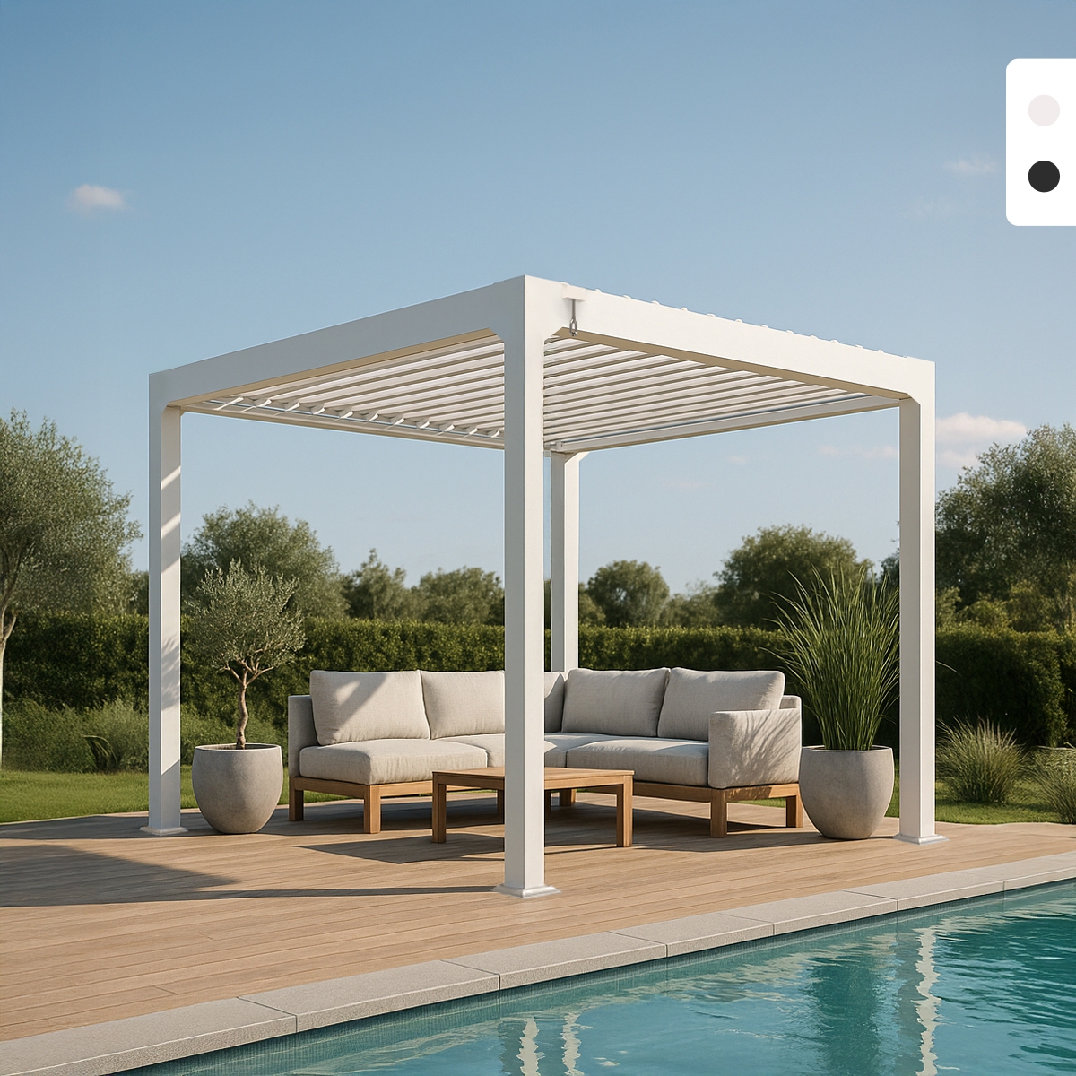 Pérgola bioclimática de jardín de 3x3 m manual de aluminio Guadalupe