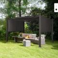 Pérgola de jardín exterior rectangular de aluminio de 3x4 m Barbados Promoción