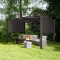Pérgola de jardín exterior rectangular de aluminio de 3x4 m Barbados 