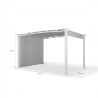 Pérgola de jardín exterior rectangular de aluminio de 3x4 m Barbados 