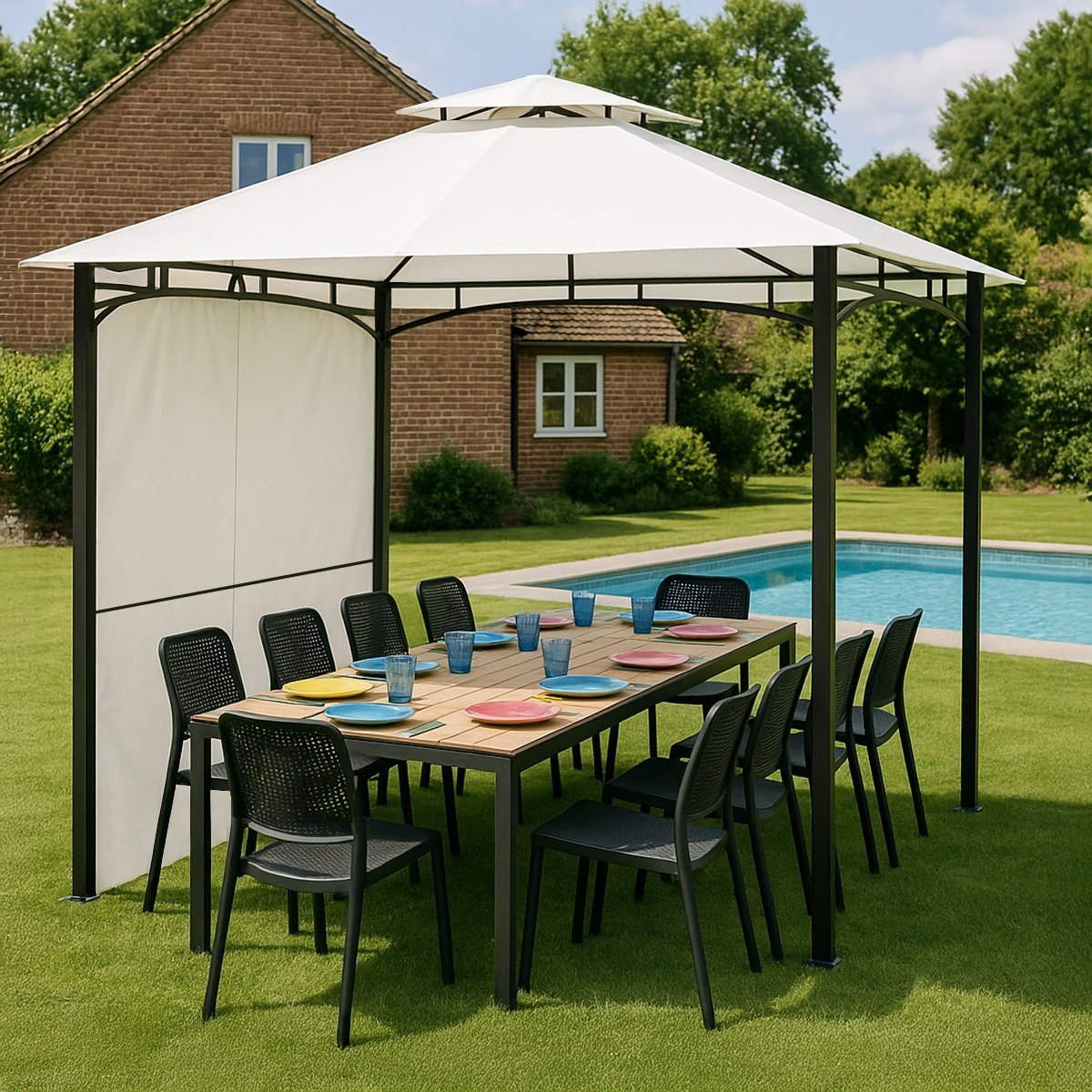 Carpa con toldo para jardín y terraza pagoda Antigua 3'3x3'3 metros Promoción Carpa con toldo para jardín y terraza pagoda Antigua 3'3x3'3 metros Promoción