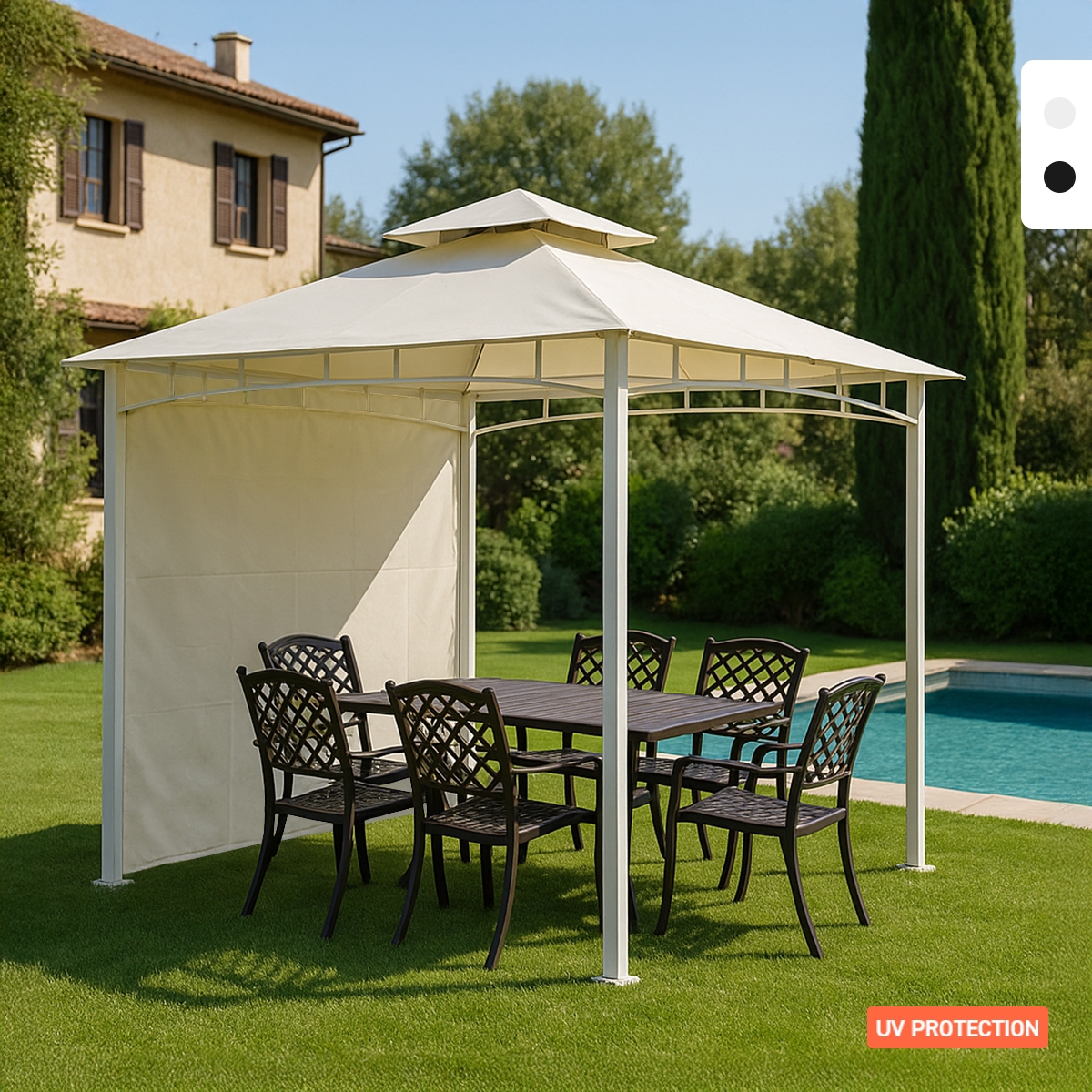 Cenador y Toldo para jardín, terraza, bar y restaurante pagoda Antigua uv 3'3x3'3 m Promoción Cenador y Toldo para jardín, terraza, bar y restaurante pagoda Antigua uv 3'3x3'3 m Promoción