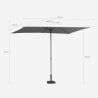 Sombrilla para jardín y terraza de aluminio rectangular Eden 3x2m Bar/Restaurante 
