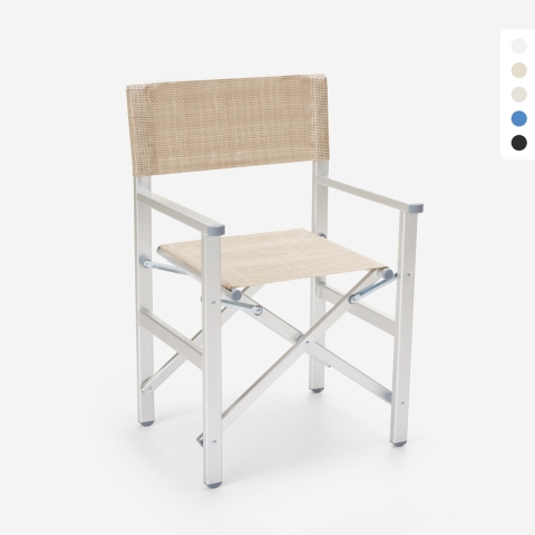 Silla de playa portátil plegable aluminio tejido especial Regista Gold Promoción