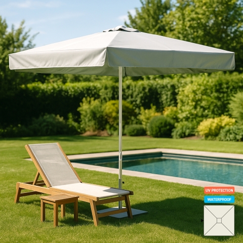 Parasol Cuadrado Aluminio Patio Bar Hotel 3x3 Marte Promoción