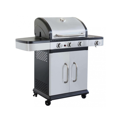 Barbacoa de gas de acero inoxidable 3 quemadores + 1 Davis Promoción