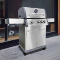 Barbacoa de gas de acero con 3 quemadores y hornillo Montana Venta
