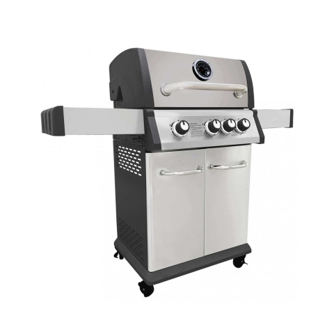 Barbacoa de gas de acero con 3 quemadores y hornillo Montana Promoción