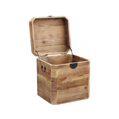 Baúl de almacenamiento de madera 52x48x55cm Irving Promoción