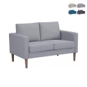 Sofá moderno de 2 plazas en algodón 137x73x82cm Ramsey Promoción