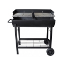 Barbacoa de carbón con ruedas y 2 rejillas ajustables Wisconsin Oferta