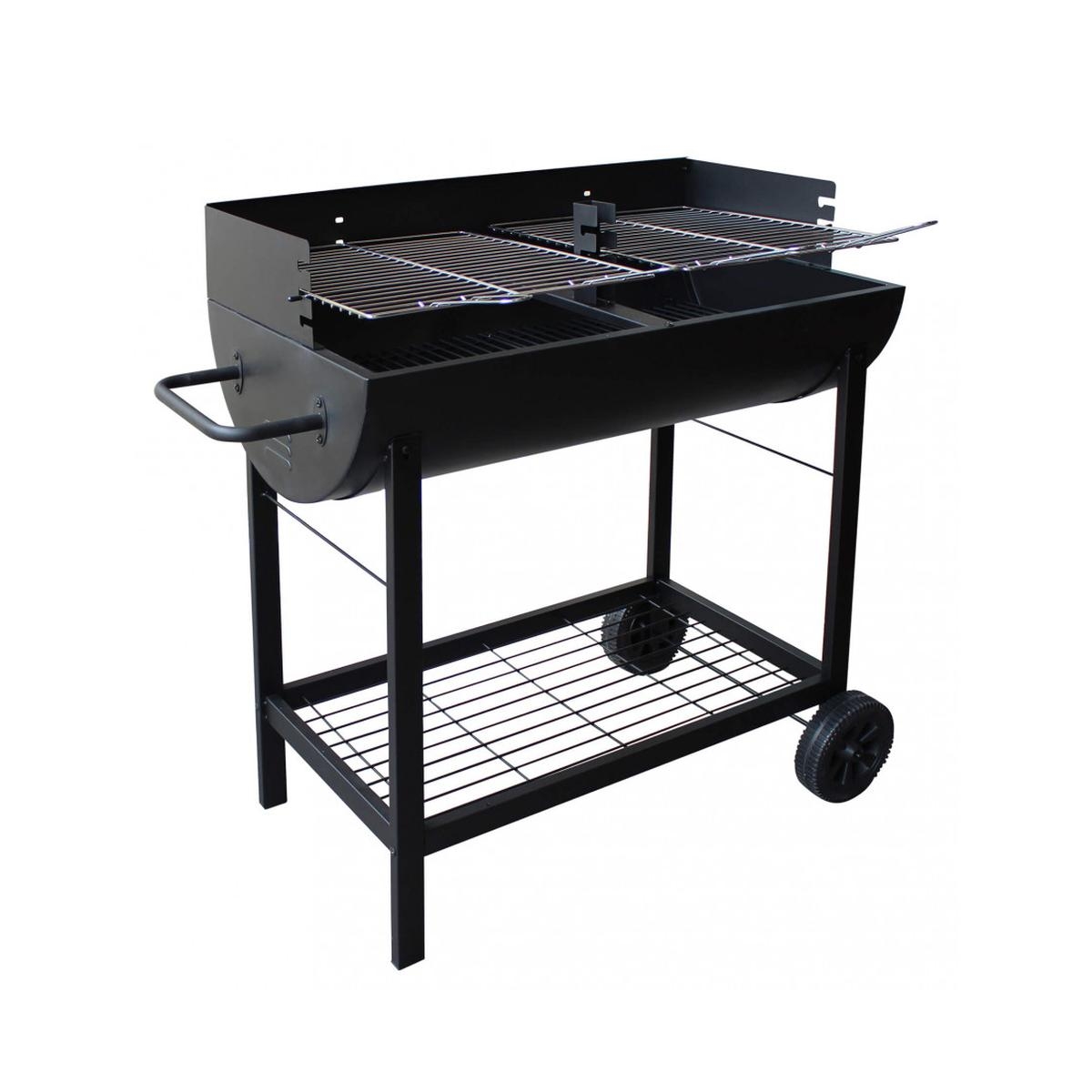 Barbacoa de carbón con ruedas y 2 rejillas ajustables Wisconsin