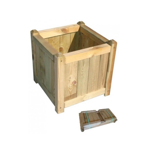 Jardinera de madera de pino tratada 40x40cm Edelia Promoción