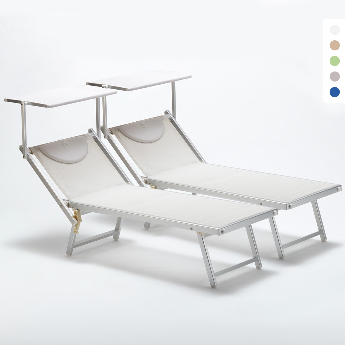 Tumbona Profesional Aluminio Toldo Parasol Italia Stock 2 Piezas Catálogo