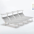 Tumbonas profesionales de aluminio playa Italia Stock 4 unidades Promoción