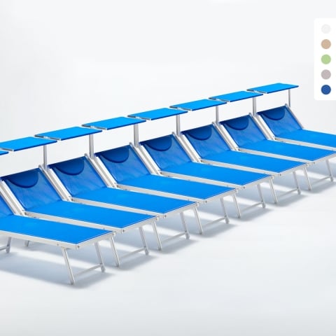 20 Tumbonas de Playa Aluminio Italia Stock Promoción