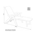 Tumbona plegable de jardín blanca de plástico con ruedas Cancun Rebajas