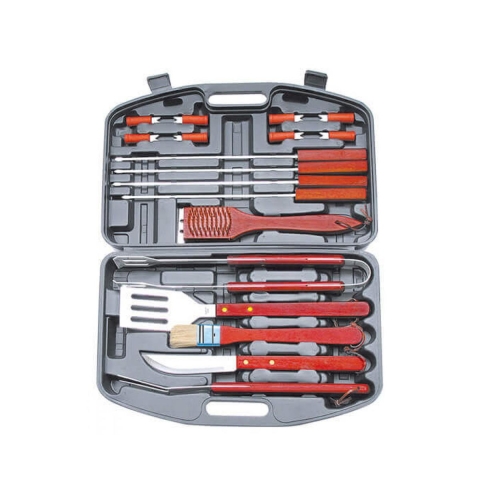 Set de barbacoa 18 piezas con mango de madera Promoción
