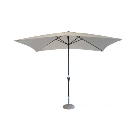 Sombrilla de jardín 2x3m en poliéster blanco Poly Promoción