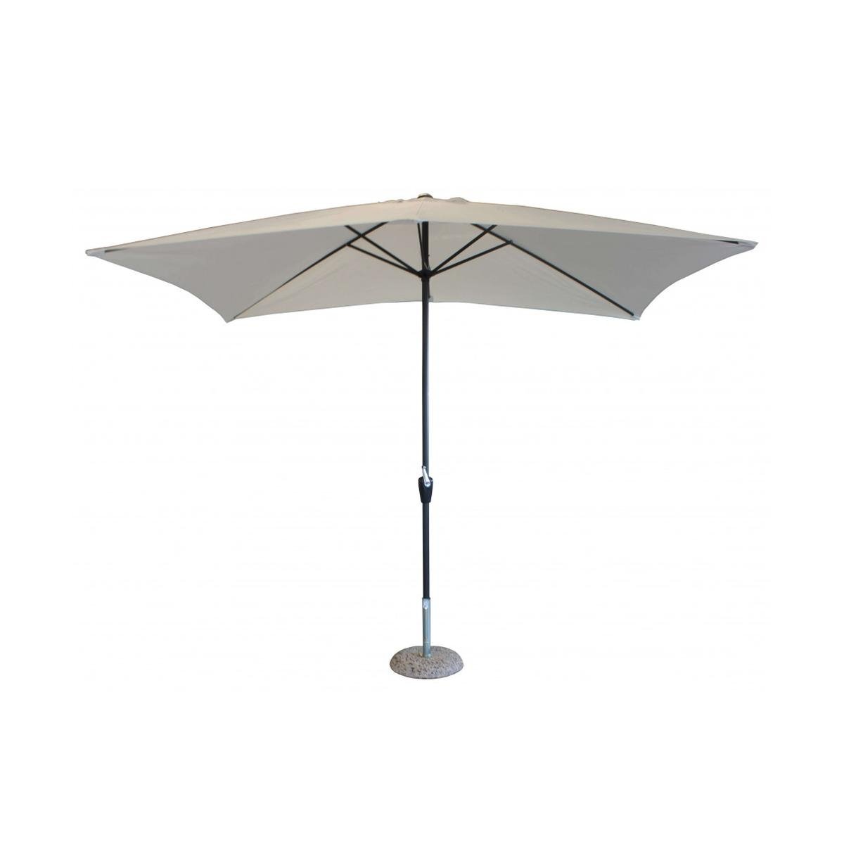 Sombrilla de jardín 2x3m en poliéster blanco Poly Promoción Sombrilla de jardín 2x3m en poliéster blanco Poly Promoción