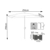 Sombrilla de jardín 2x3m en poliéster blanco Poly Descueto