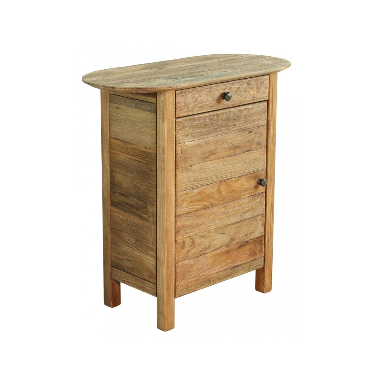 Mesita de noche de madera con puerta y cajón Farran