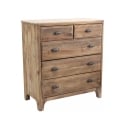Cómoda de madera natural para dormitorio 5 cajones Farley Promoción