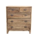 Cómoda de madera natural para dormitorio 5 cajones Farley Oferta