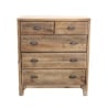 Cómoda de madera natural para dormitorio 5 cajones Farley Oferta