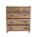 Cómoda de madera natural para dormitorio 5 cajones Farley Rebajas