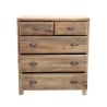 Cómoda de madera natural para dormitorio 5 cajones Farley Rebajas