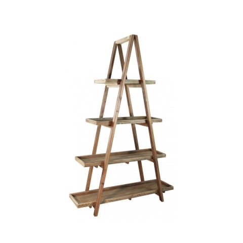 Librería de salón con 4 estantes de madera de pino Callie Promoción