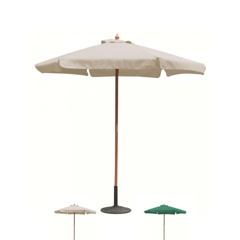 Sombrilla de jardín redonda Ø2,5m mástil central de madera Fantasy Promoción