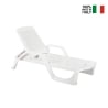 Tumbona de jardín para piscina de polipropileno blanco con ruedas Zanzibar Oferta