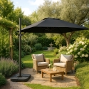 Sombrilla regulable de aluminio para jardín y terraza 3x3 Vienna Noir Características