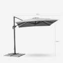 Parasol Jardín 2.5 metros Cuadrado Excéntrico Aluminio Bar Hotel Paradise 