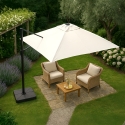 Parasol Jardín 2.5 metros Cuadrado Excéntrico Aluminio Bar Hotel Paradise Rebajas