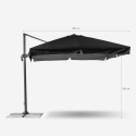 Sombrilla de aluminio para jardín y terraza 3x3m Paradise Noir 